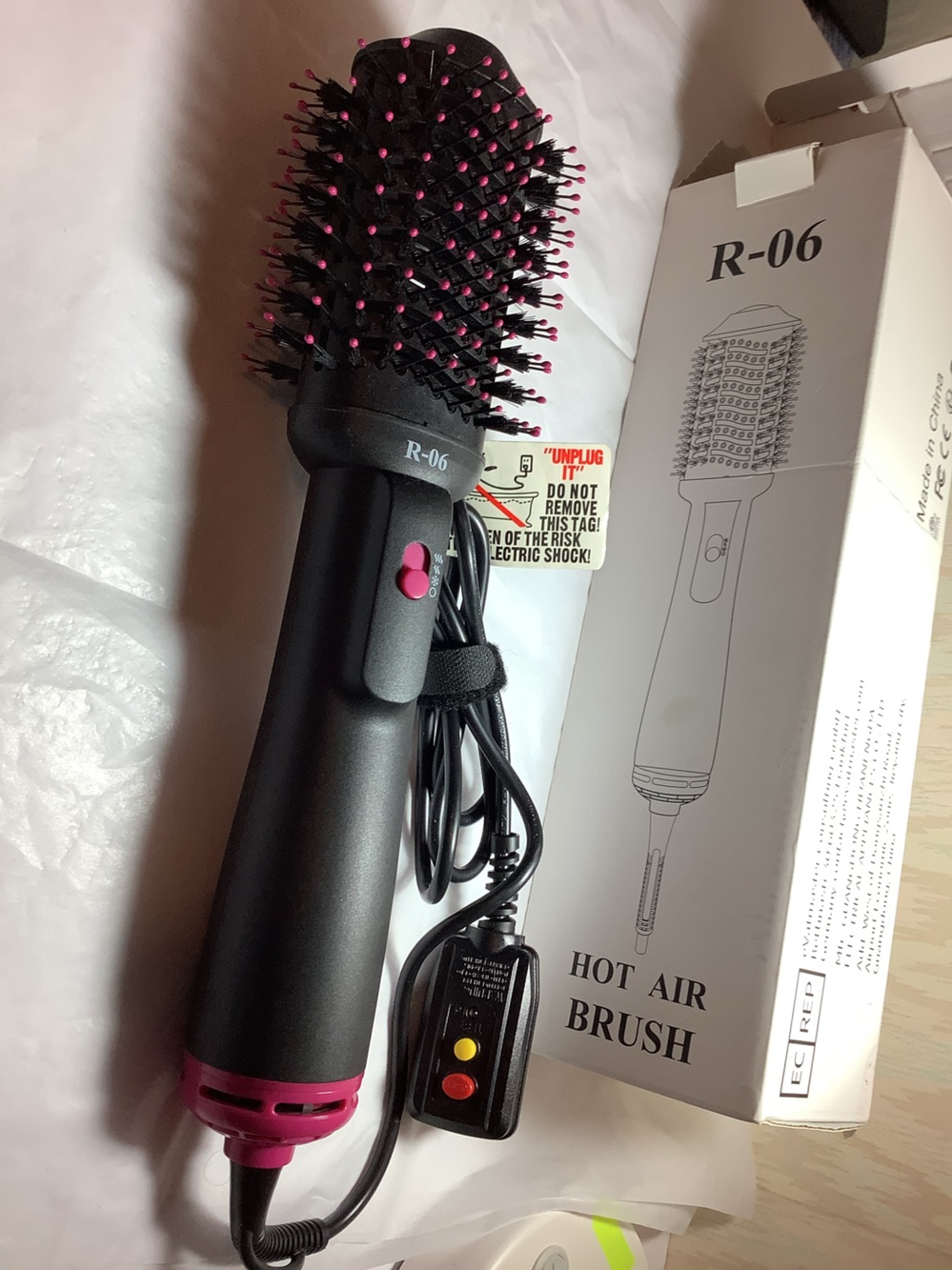 Black and Pink Hot Air Styling Brush